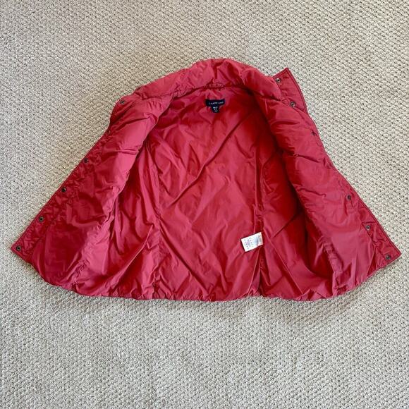 Lands’ End Womens Down Puffer Vest Size M P Medium Petite Red Preppy Outdoor - Picture 2 of 8